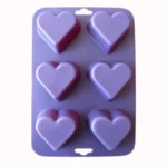 Kalup silikonski oblik srca 6 kom